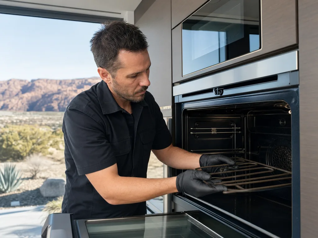 Oven element replacement during an appliance repair visit in Las Vegas, Nevada