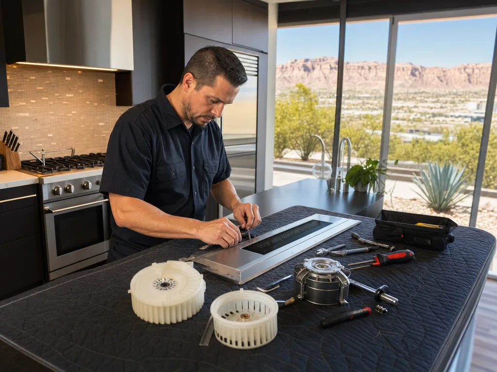 Replacement parts during an appliance repair visit in Las Vegas, Nevada